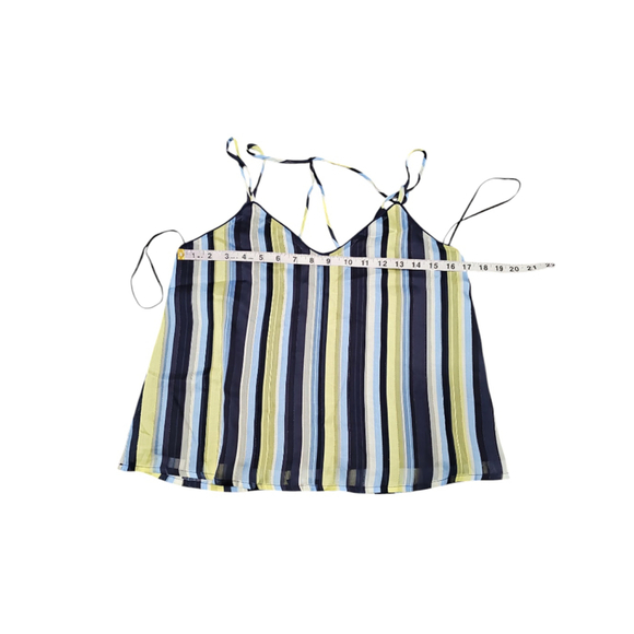 NWOT 4SI3NNA Top Size S Blue Striped - Picture 9 of 10